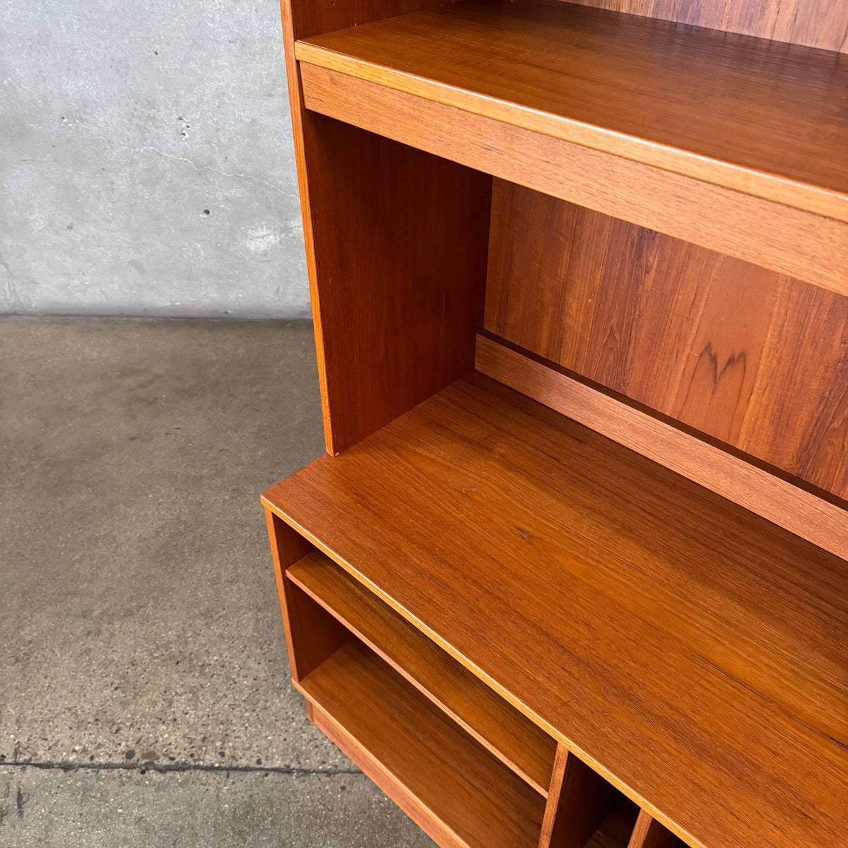 Danish Modern Teak Shelf Cabinet W/ Record Storage
