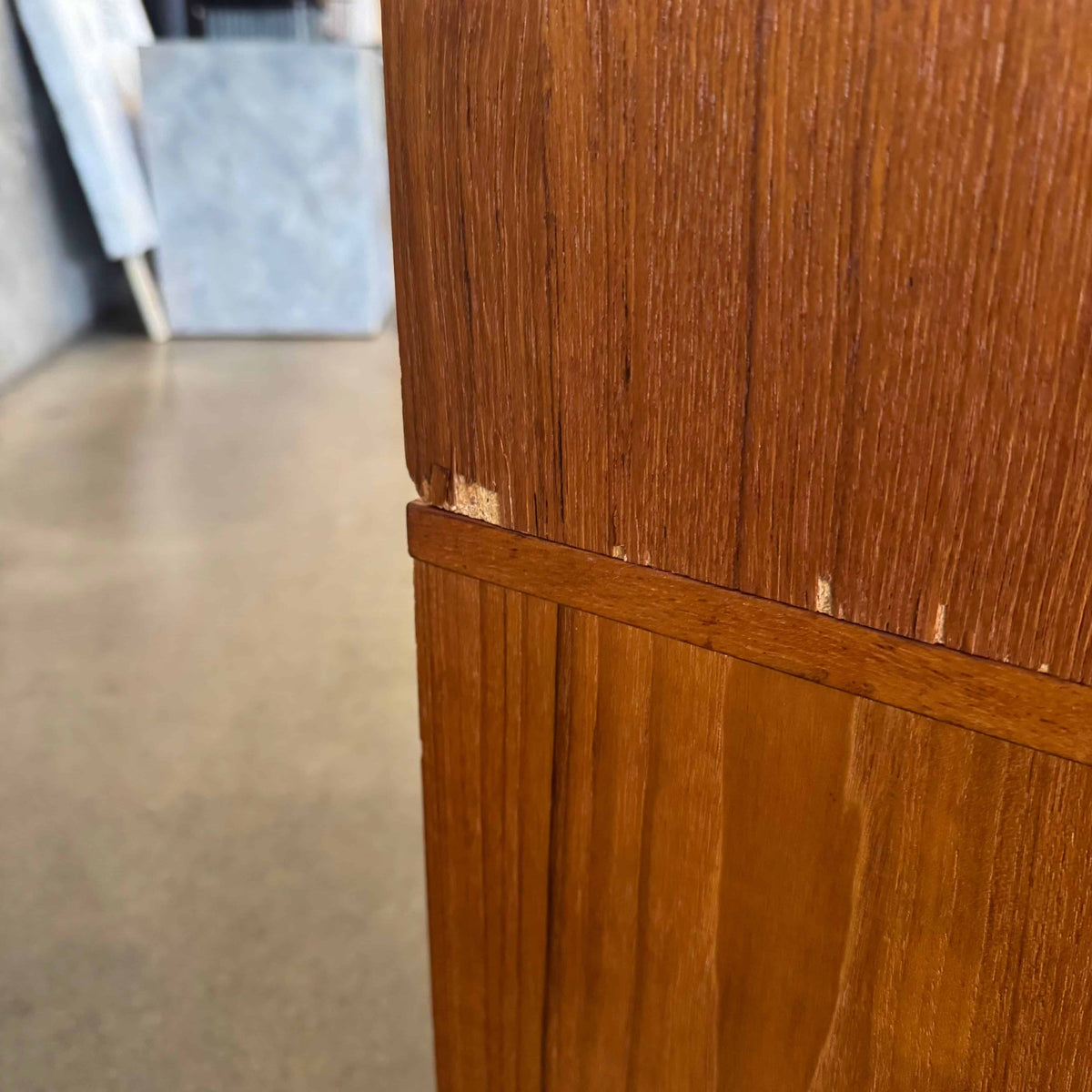 Danish Modern Teak Shelf Cabinet W/ Record Storage