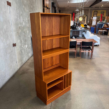 Danish Modern Teak Shelf Cabinet W/ Record Storage