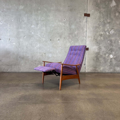 Mid Century Modern Reclining Lounge Chair By Milo Baughman for James Inc