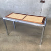 1970's Tubular Chrome & Cane Entry Table Console DIA Design Institute