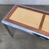 1970's Tubular Chrome & Cane Entry Table Console DIA Design Institute