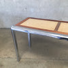 1970's Tubular Chrome & Cane Entry Table Console DIA Design Institute