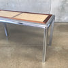 1970's Tubular Chrome & Cane Entry Table Console DIA Design Institute