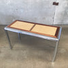 1970's Tubular Chrome & Cane Entry Table Console DIA Design Institute