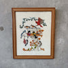Vintage Crewel Bird Art