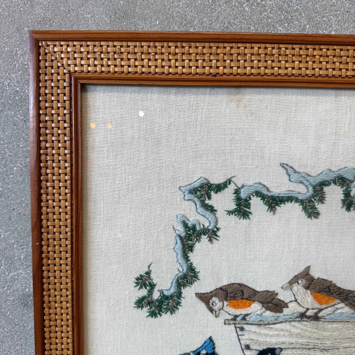 Vintage Crewel Bird Art