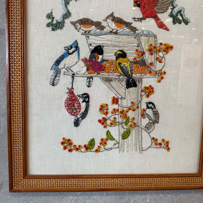 Vintage Crewel Bird Art
