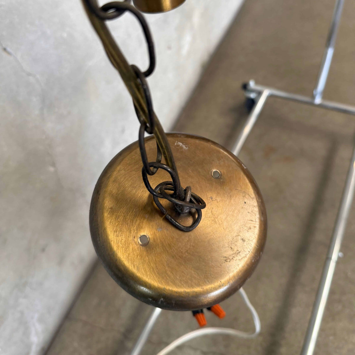 Mid Century Modern Five Light Smoked Glass Ball Chandelier