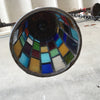 Mid Century Leaded Glass Swag Lamps