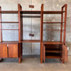 1960s Vintage Walnut Three Bay Shelving Unit