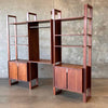 1960s Vintage Walnut Three Bay Shelving Unit