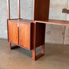 1960s Vintage Walnut Three Bay Shelving Unit