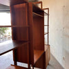 1960s Vintage Walnut Three Bay Shelving Unit