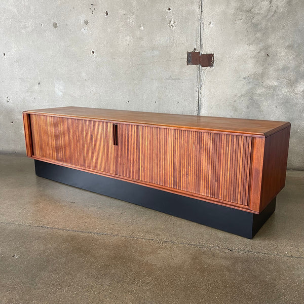 Mid Century Modern Tambour Door Credenza By Barzilay