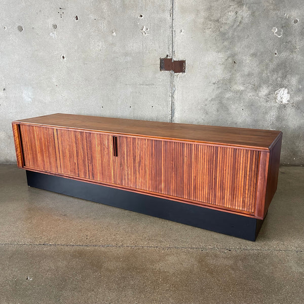 Mid Century Modern Tambour Door Record Storage Credenza By Barzilay