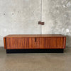 Mid Century Modern Tambour Door Record Storage Credenza By Barzilay