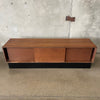 Mid Century Modern Tambour Door Record Storage Credenza By Barzilay