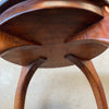 Biomorphic Solid Walnut Sculpted Accent Side Table With Curved Legs