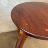 Biomorphic Solid Walnut Sculpted Accent Side Table With Curved Legs