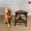 Antique Oak Triangle Plant Stand