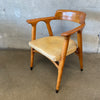 1960s Mid Century Modern Oak Arm Chair With Leather Seat By Gunlocke