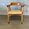 1960s Mid Century Modern Oak Arm Chair With Leather Seat By Gunlocke