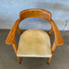 1960s Mid Century Modern Oak Arm Chair With Leather Seat By Gunlocke