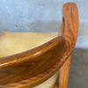 1960s Mid Century Modern Oak Arm Chair With Leather Seat By Gunlocke