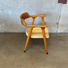 1960s Mid Century Modern Oak Arm Chair With Leather Seat By Gunlocke