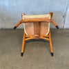 1960s Mid Century Modern Oak Arm Chair With Leather Seat By Gunlocke