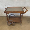 Antique Arts & Crafts Oak Bar Cart Circa 1900s