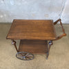 Antique Arts & Crafts Oak Bar Cart Circa 1900s