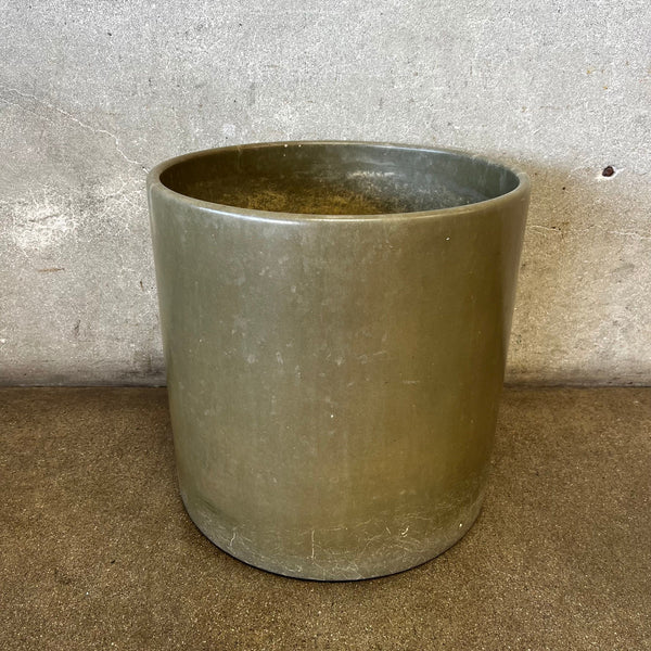 Vintage Mid Century Modern Architectural Green Pottery Pot