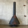 Vintage Mid Century Modern Matte Black Majestic "Firehood" Fireplace