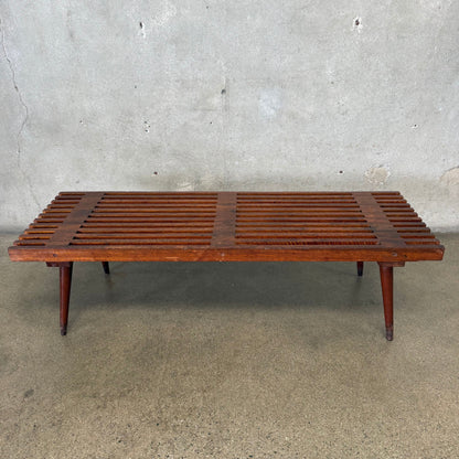 Walnut 50s Slat Bench