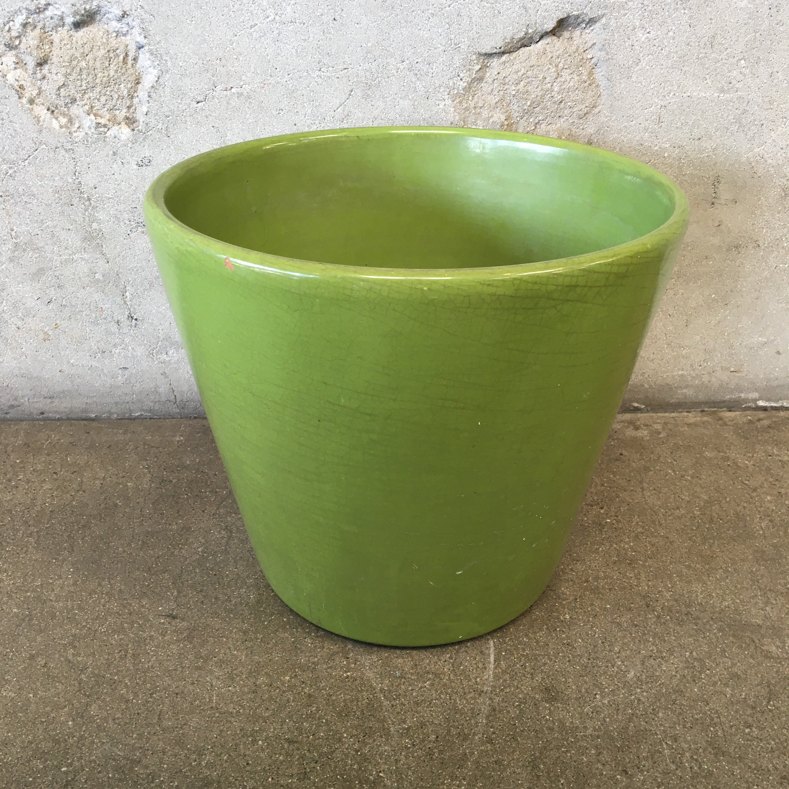 modern ceramic plant pots Mid Century Modern 1970's Green U.S. Pottery Flower Pot