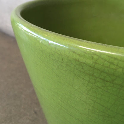 Mid Century Modern 1970's Green U.S. Pottery Flower Pot