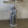 1970's Chrome Tube Table Lamp with Mica Shade