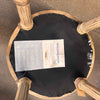 Hancock & Moore Wood Carved Stool With Suede Upholstery