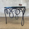 Antique Wrought Iron French Table w/ Glass Top