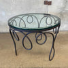 Antique Wrought Iron French Table w/ Glass Top