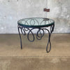 Antique Wrought Iron French Table w/ Glass Top