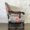 Antique English Oak Barley Twist Arm Chair #1