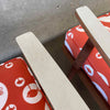Pair of Mid Century Modern Orange Fabric Accent Chairs