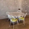 Vintage Wrought Iron & Plastic Dining Table With Four Chairs
