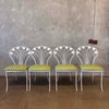 Vintage Wrought Iron & Plastic Dining Table With Four Chairs