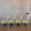 Vintage Wrought Iron & Plastic Dining Table With Four Chairs