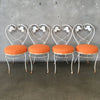 Vintage Iron & Glass Top Table & 4 Chairs Set