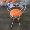 Vintage Iron & Glass Top Table & 4 Chairs Set